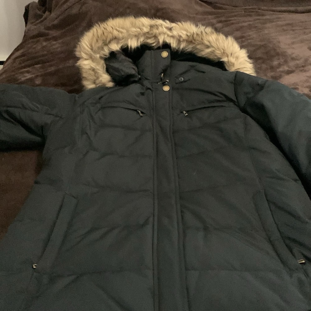 Long Lands End down women’s coat XL - Picture 6 of 9